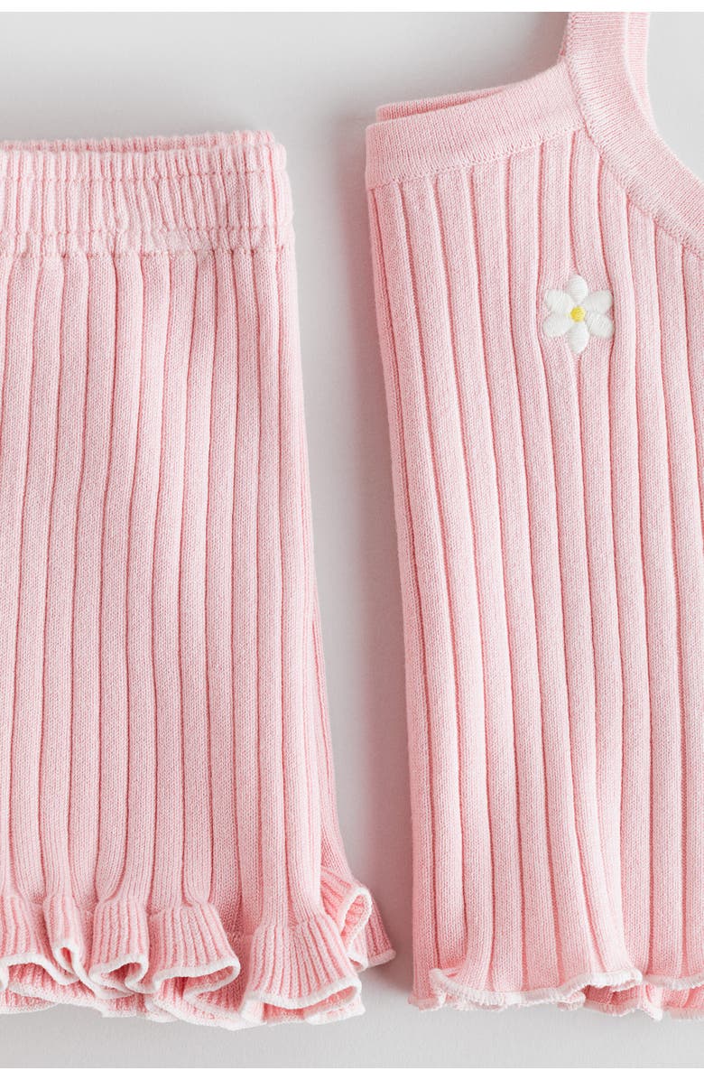 H&M 2-piece rib-knit set, Alternate, color, Light Pink