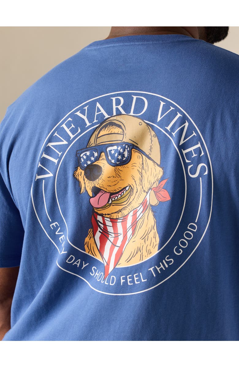 vineyard vines Big & Tall Americana Dog Pocket T-Shirt, Alternate, color, Moonshine