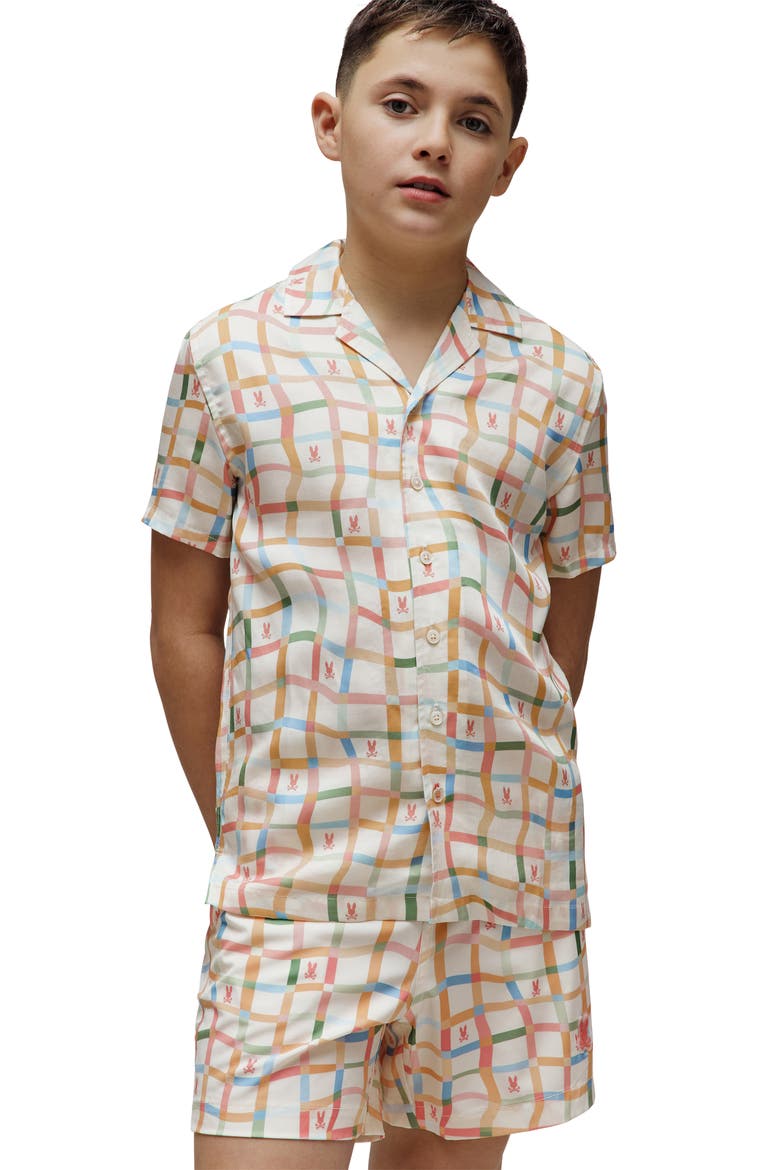 Kids' Atlas Windowpane Check Button-Up Shirt, Alternate, color, PRISTINE