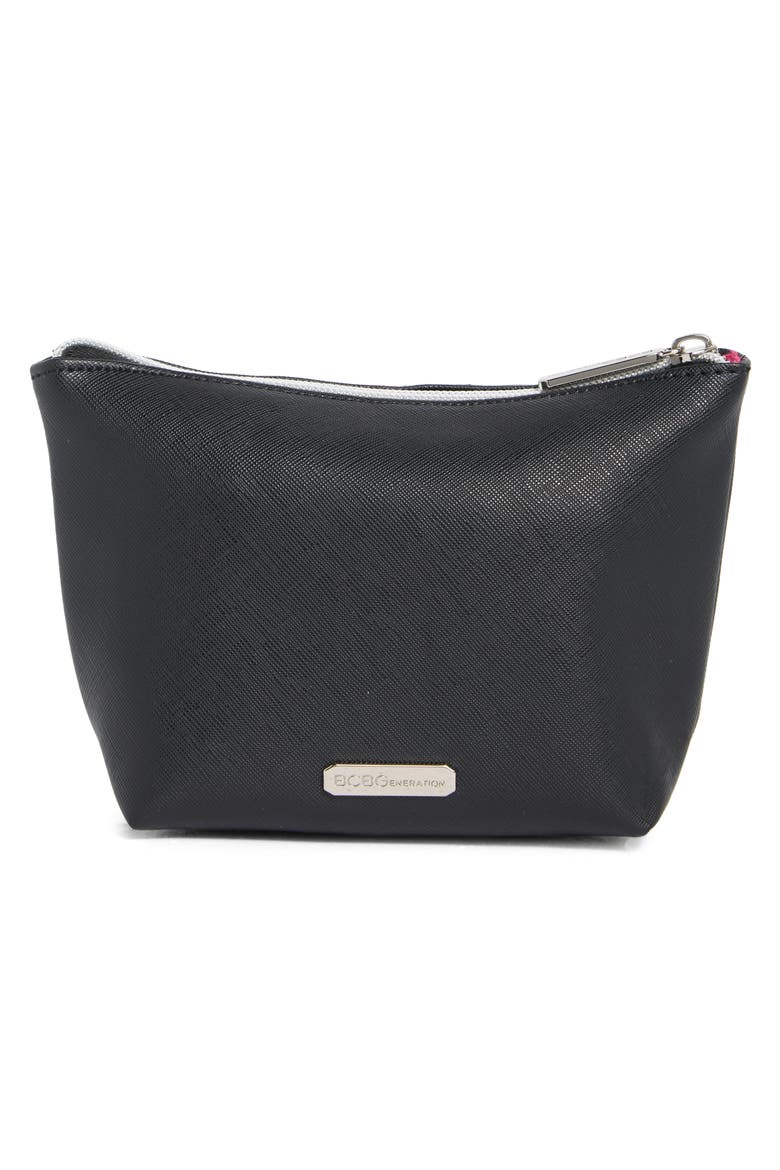 Think Pretty Thoughts Cosmetic Case, Alternate, color, BLACK