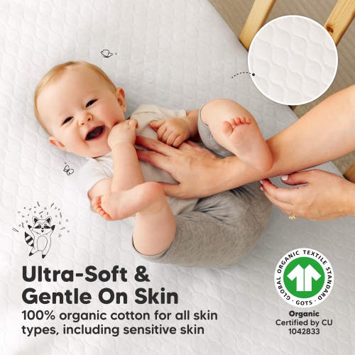 Keababies 2-pack Mavy Protect+ Waterproof Crib Mattress Protector In Soft White
