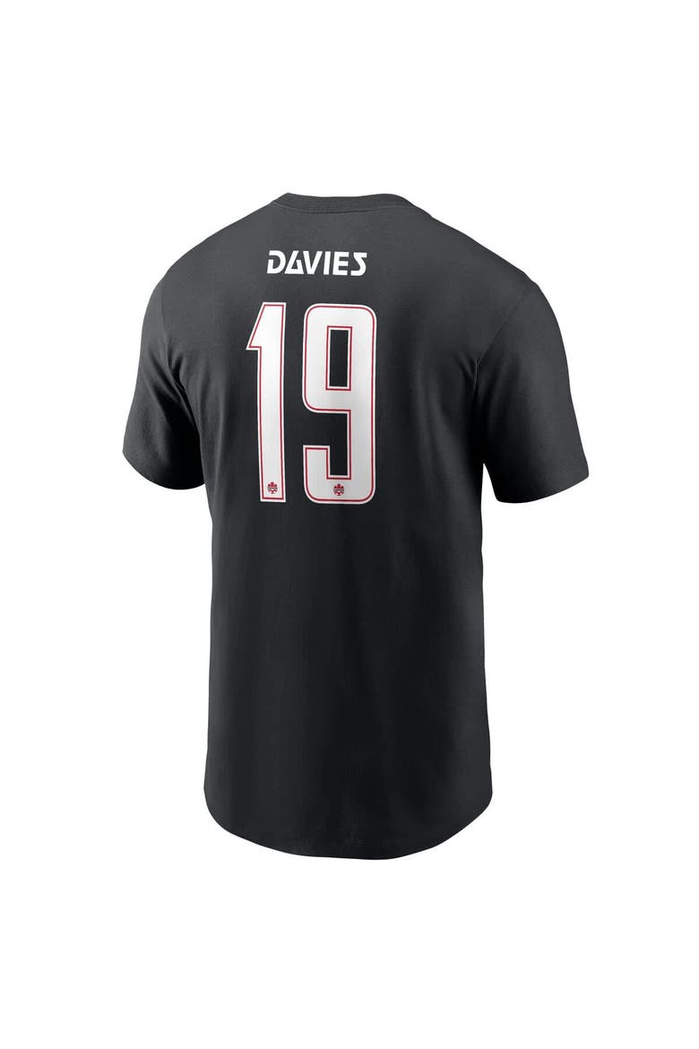 Men's Nike Alphonso Davies Black Canada Soccer Away Name & Number T-Shirt, Alternate, color, Black