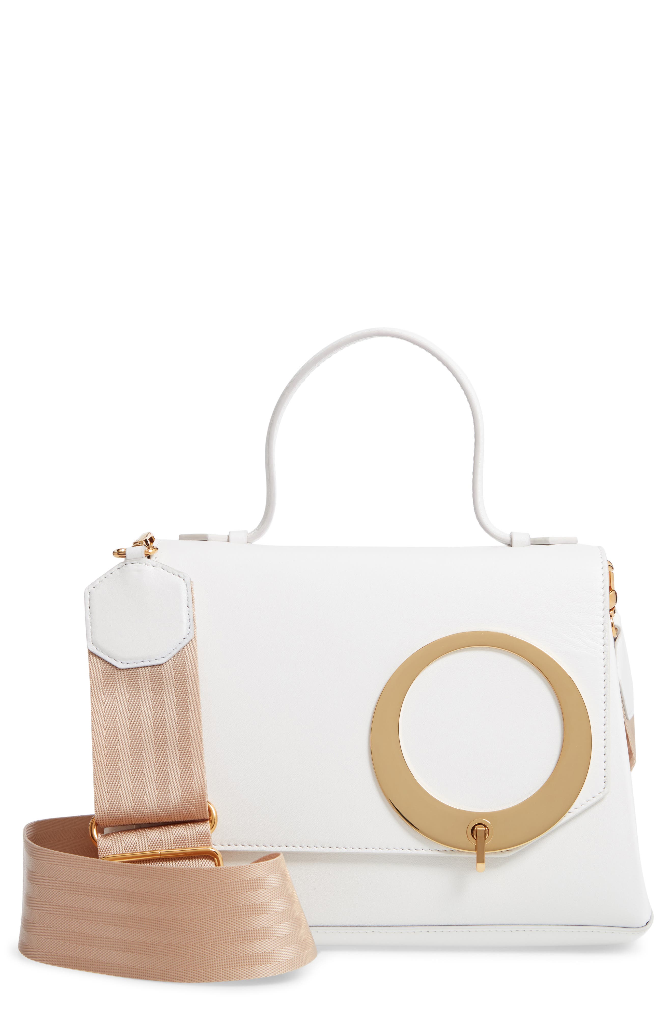Harriet Leather Shoulder Bag, Main, color, WHITE