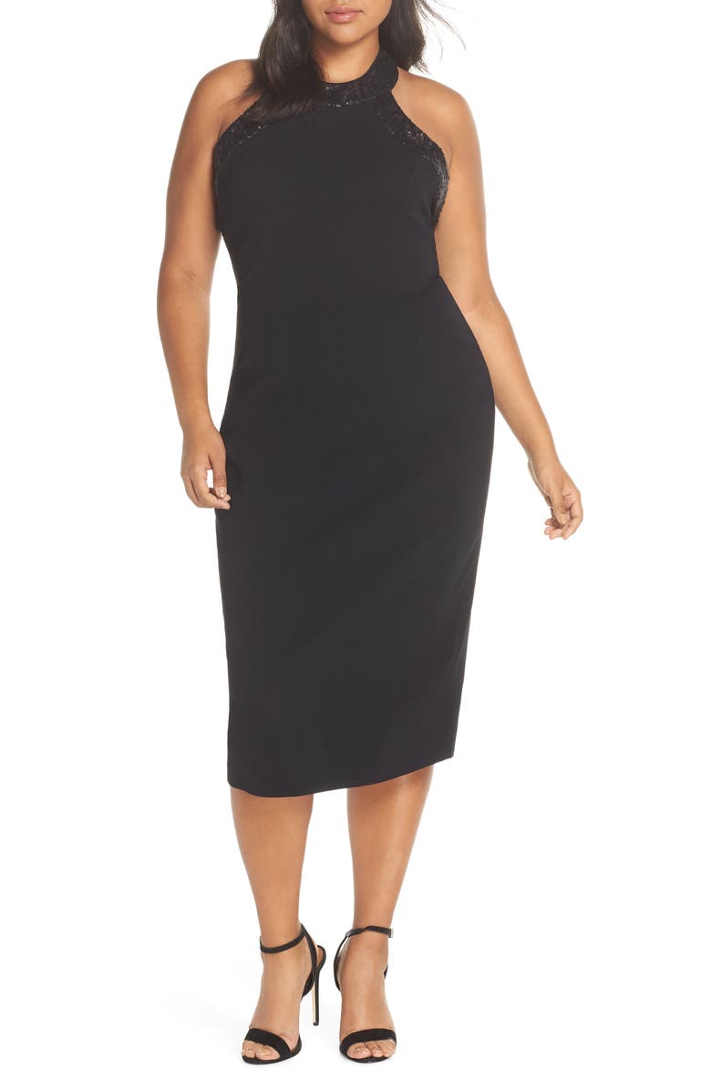 Dress the Population Cleo Halter Dress, Alternate, color, 