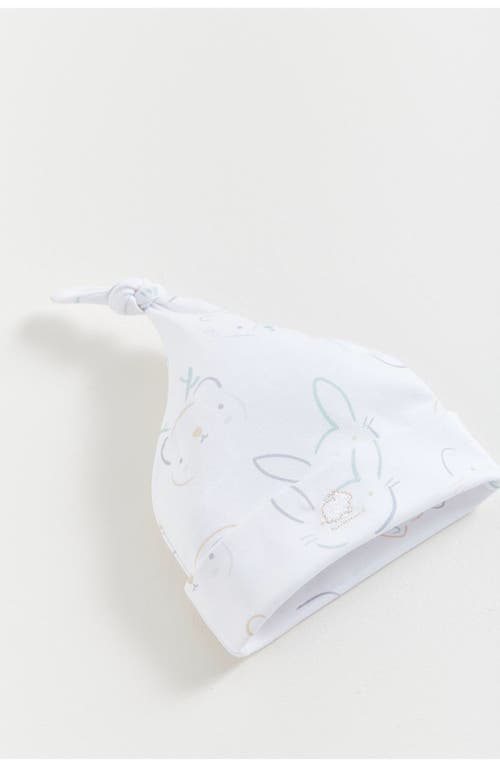 Babycottons Grey Knot Beanie In Multicolor