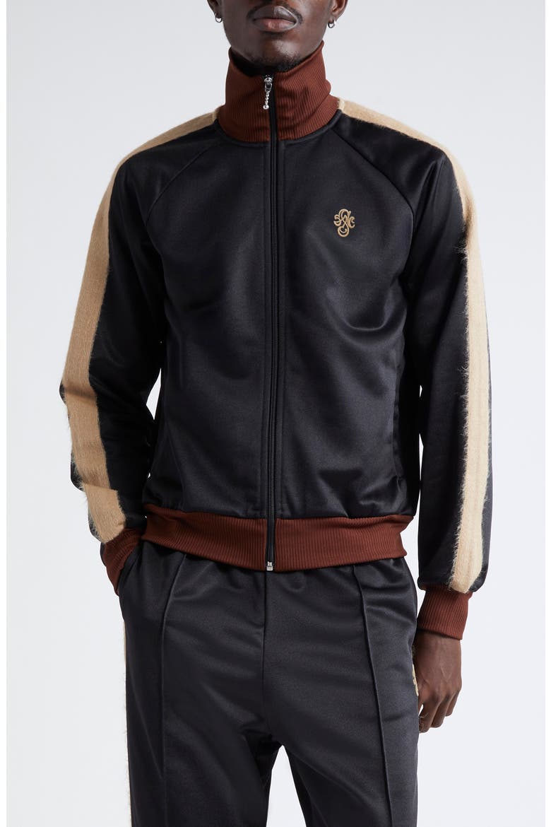 Monogram Track Jacket, Main, color, BLACK