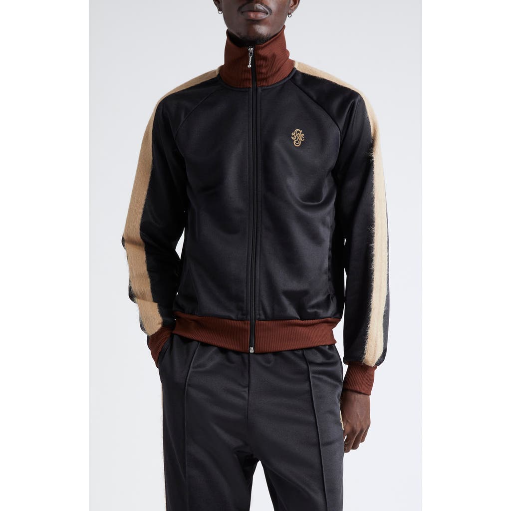 STOCKHOLM SURFBOARD CLUB Monogram Track Jacket in Black