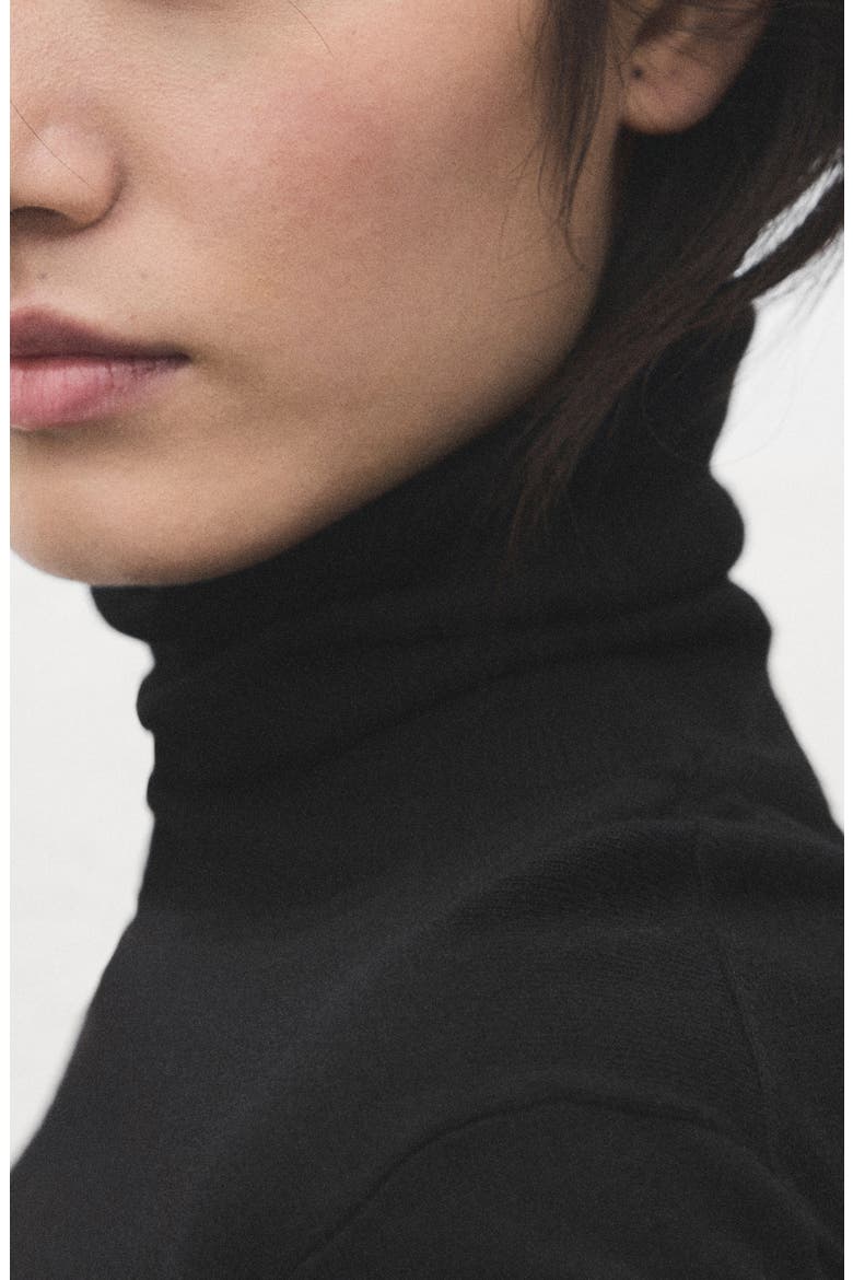 Turtle Knit Sweater, Alternate, color, BLACK