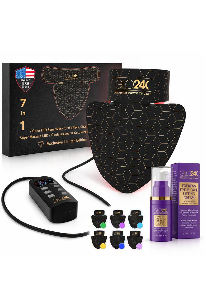 7 Color LED Neck, Chest & Décolleté Mask with Express Lifting Cream, Main, color, NA