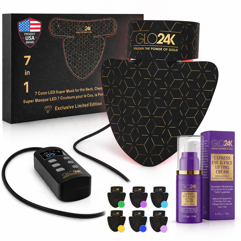 7 Color LED Neck, Chest & Décolleté Mask with Express Lifting Cream