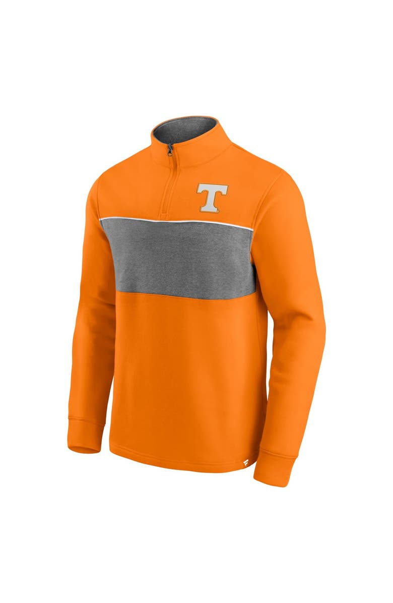 FANATICS Men's Fanatics Branded Tennessee Orange/Heathered Gray Tennessee Volunteers Primary Logo Quarter-Zip Jacket, Alternate, color, 