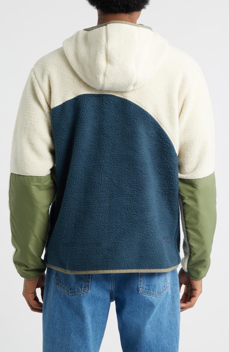 DARK SEAS Aliso Colorblock Fleece Zip Hoodie, Alternate, color, White/ Navy