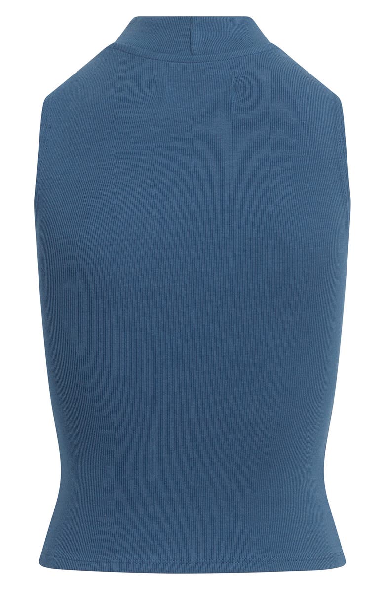 Hudson Jeans Mock Neck Cut Out Tank, Alternate, color, Moonlight Blue