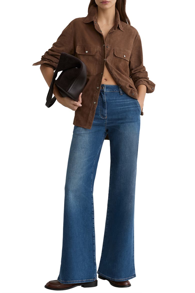 Addie Wide Leg Jeans, Alternate, color, MID BLUE