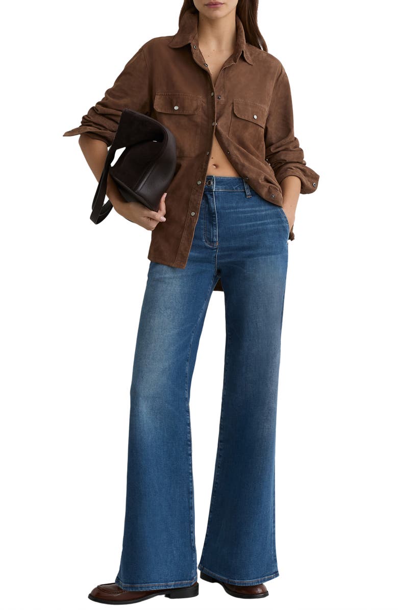 Reiss Addie Wide Leg Jeans, Alternate, color, Mid Blue