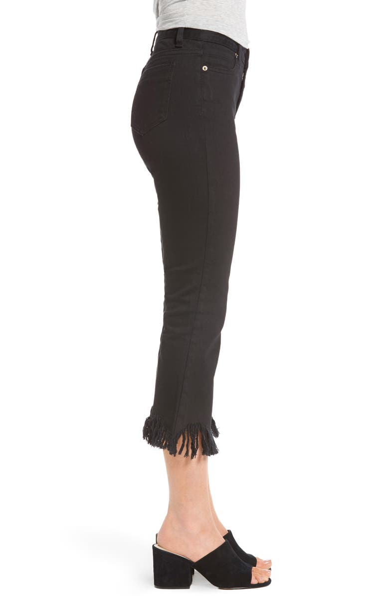 MOON RIVER Frayed Hem High Rise Crop Jeans, Alternate, color, 