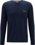 BOSS Long Sleeve Waffle Knit Cotton Blend T-Shirt