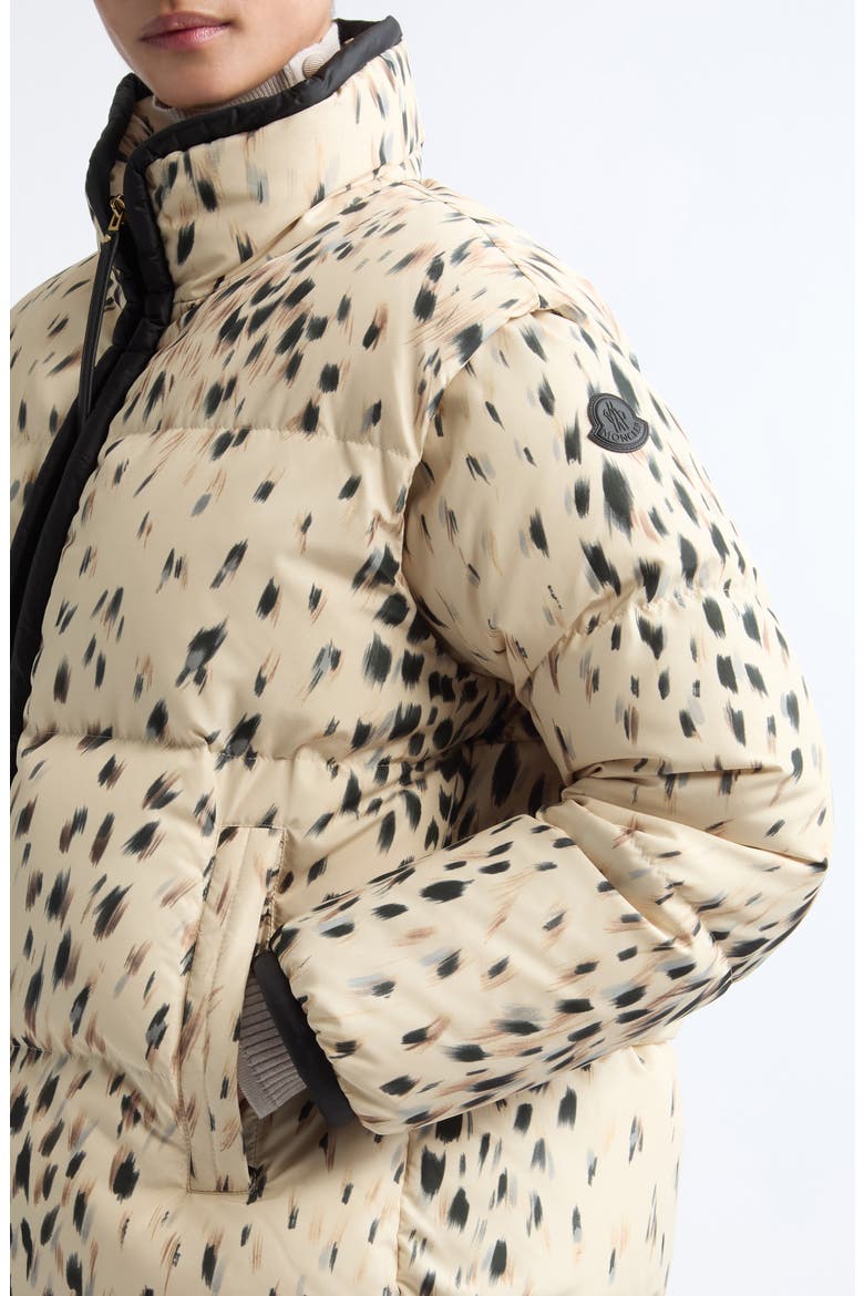 Rayonnant Animal Print Quilted Puffer Jacket, Alternate, color, WHITE ANIMALIER