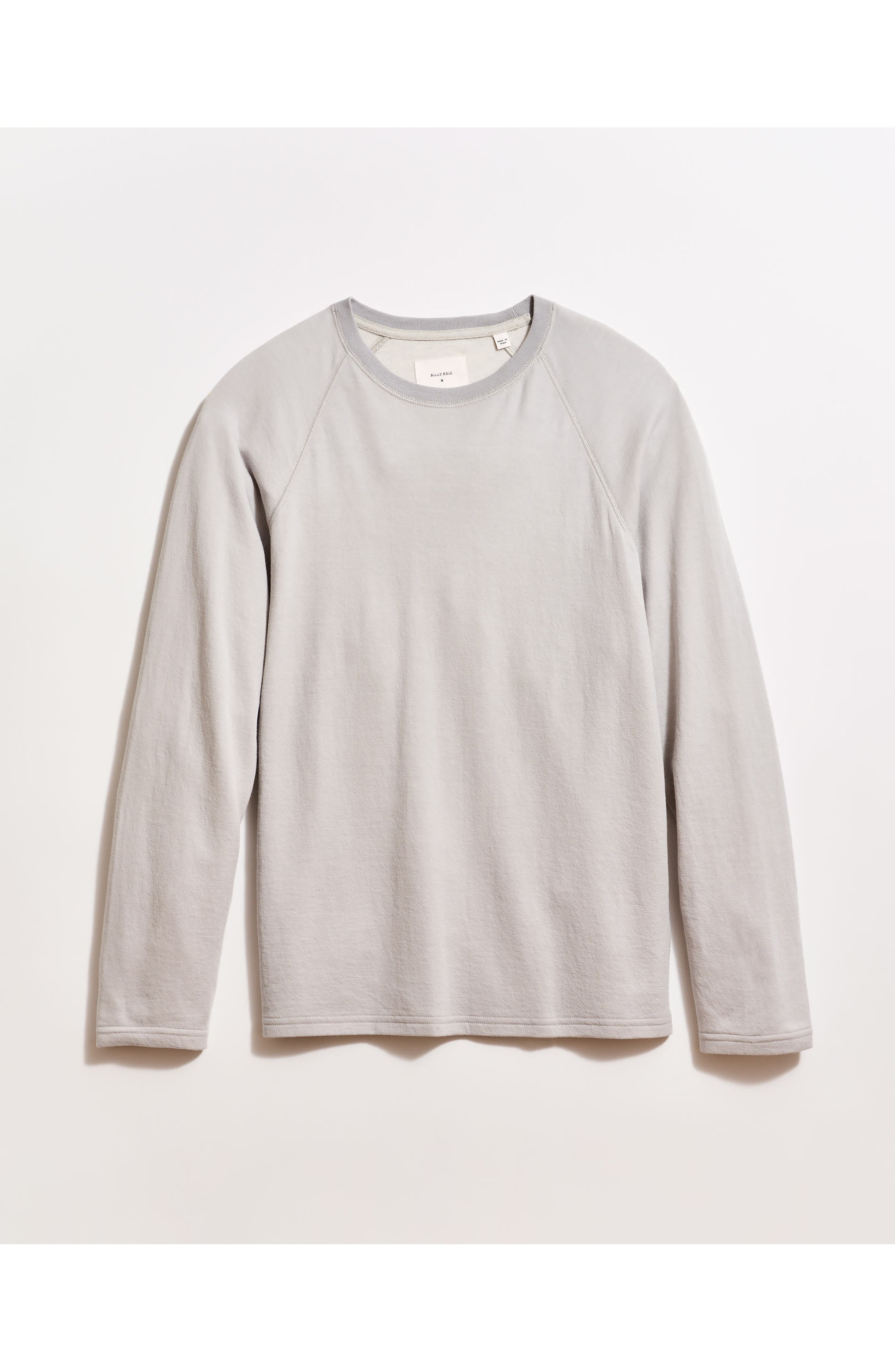 Billy Reid Long Sleeve Cotton & Modal Crewneck T-Shirt in Silver 