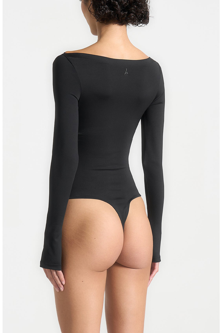 Eva Boat Neck Bodysuit, Alternate, color, Black