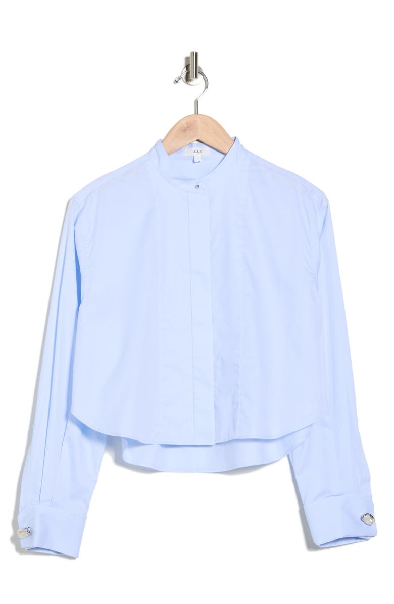 A.L.C. Kat Crop Button-Up Shirt, Alternate, color, Ice Water