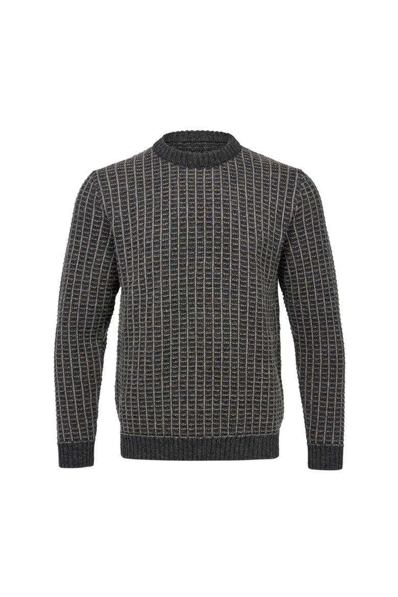 Cont Text Stitch Sweater, Alternate, color, CHARCOAL