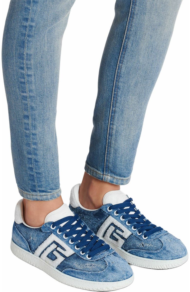 Balmain Denim Balmain Swan Trainers, Alternate, color, Blue
