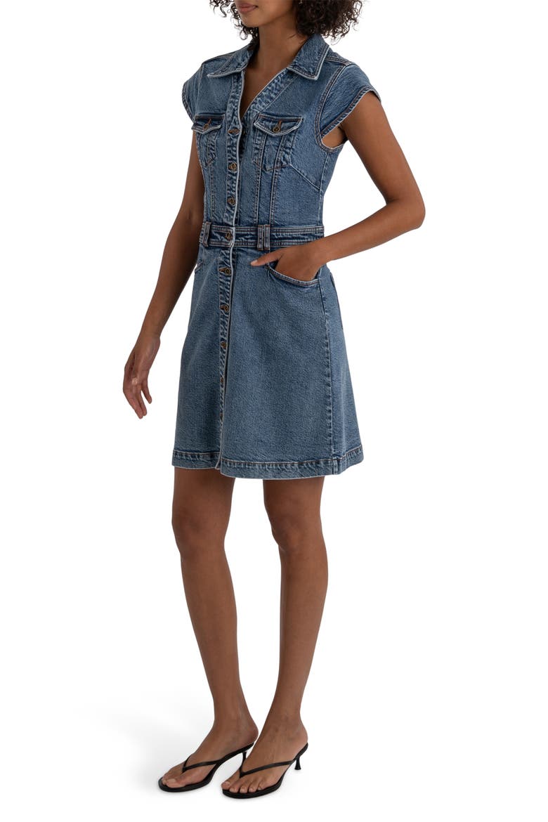 get out denim dress Never Out Done Denim Dress