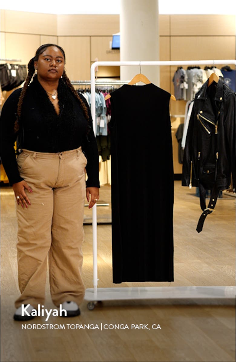 Funnel Neck Ribbed Midi Sweater Dress, sales video thumbnail