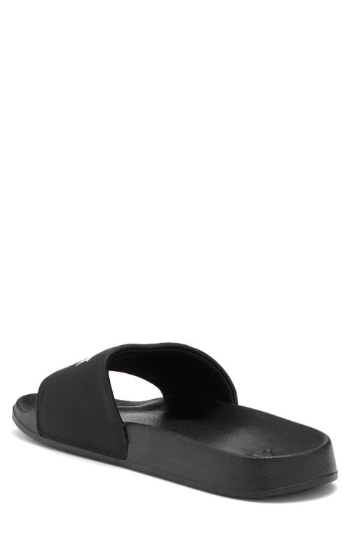 Hurley Wordmark Slide Sandal In Black/white