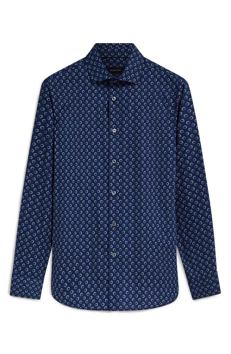 Bugatchi Axel Shaped Fit Geometric Print Stretch Cotton Button-Up Shirt, Alternate, color,