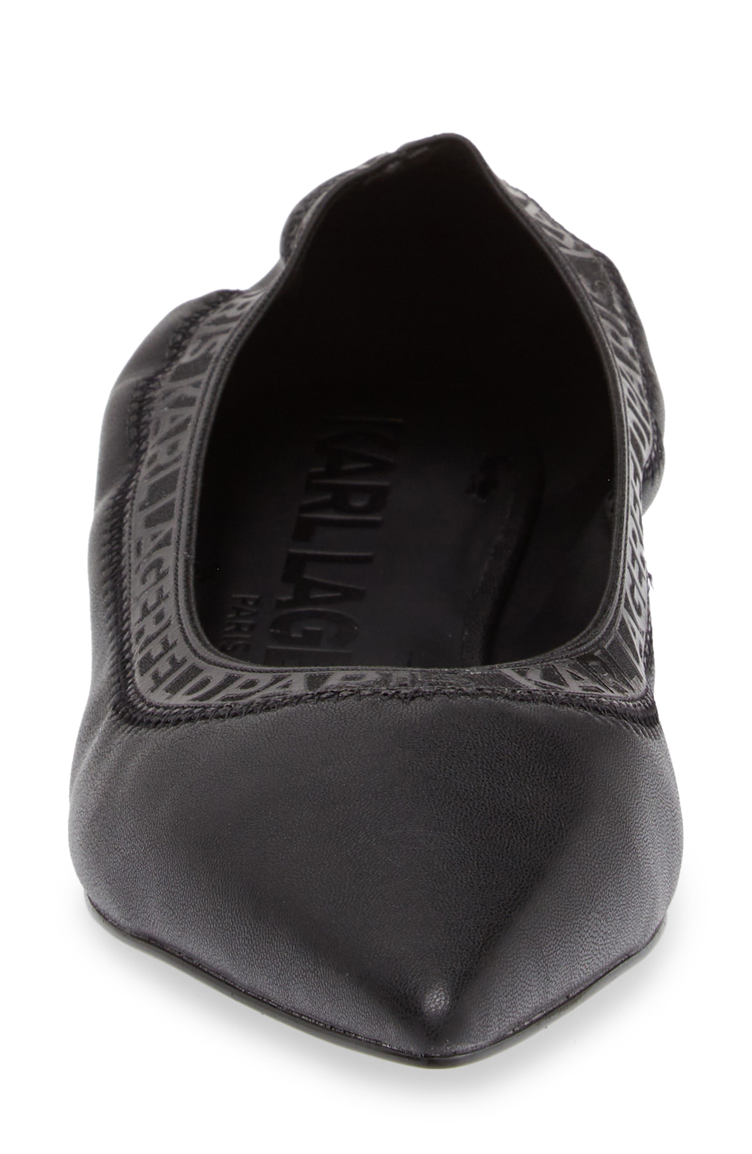KARL LAGERFELD PARIS Vinette Pointed Toe Flat, Alternate, color, Black