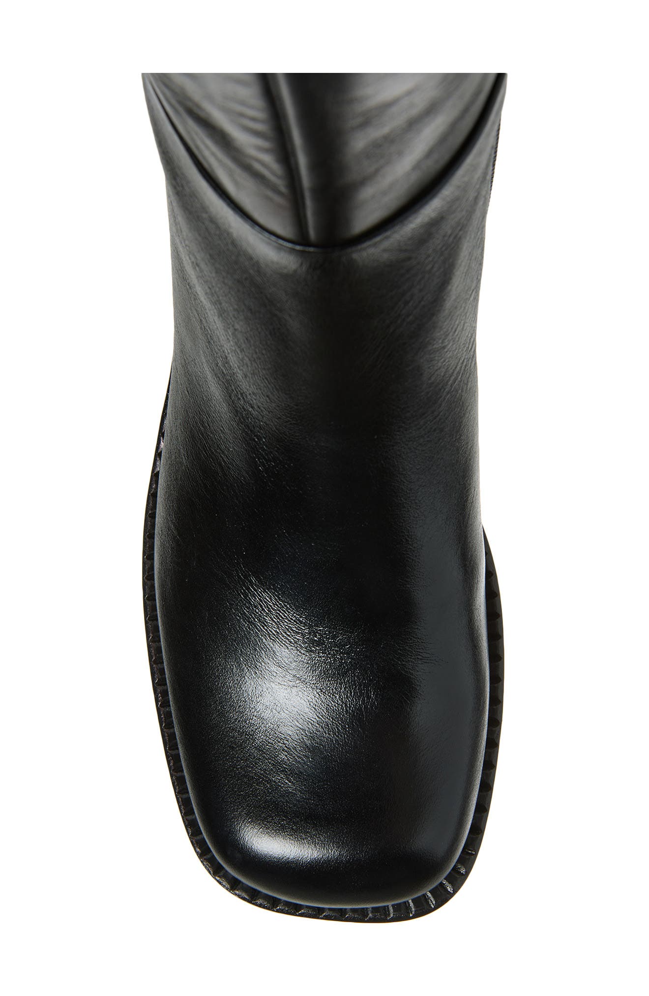 The-Band Knee High Leather Boot, Alternate, color, BLACK