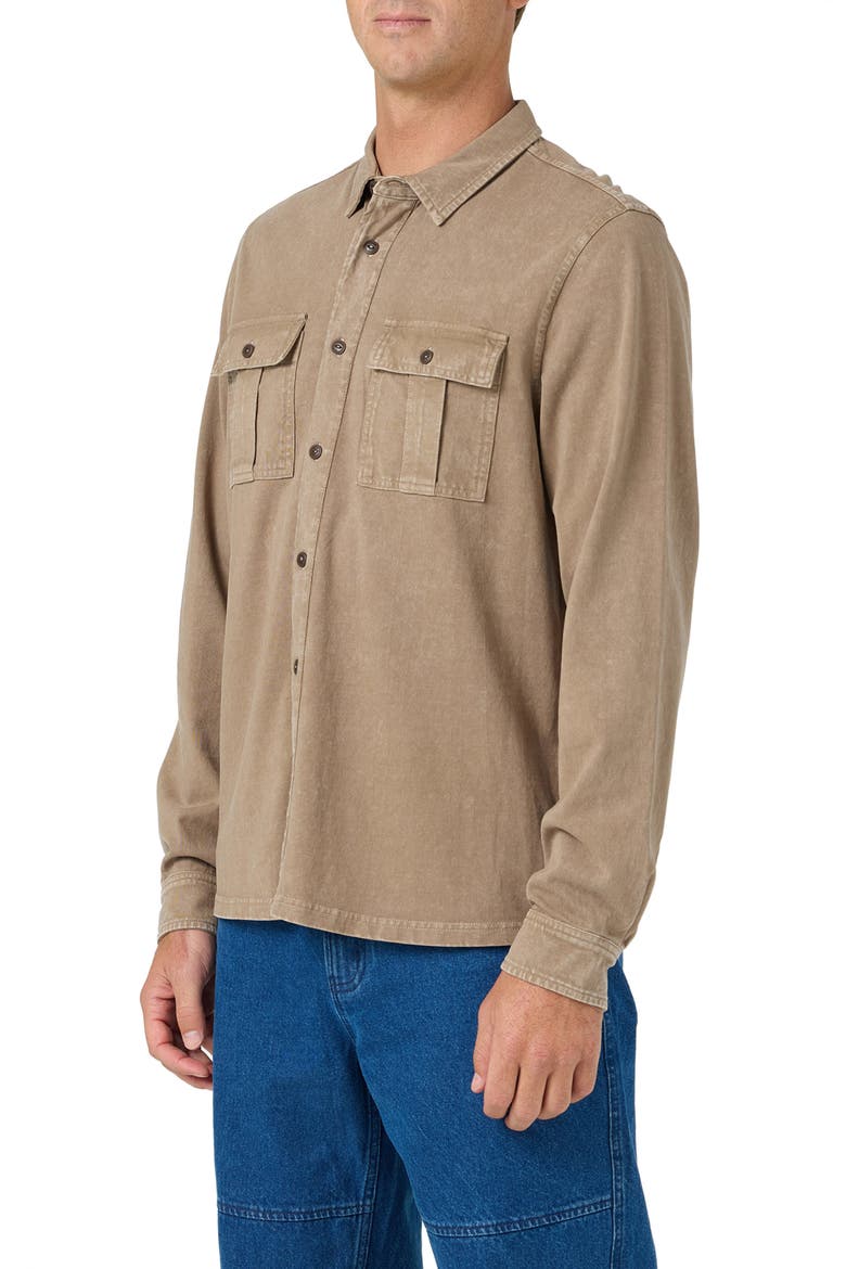 OG Long Sleeve Cotton Button Front Shirt, Alternate, color, SHROOM