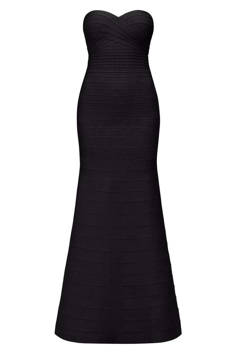 Sara Bandage Mermaid Gown, Alternate, color, BLACK