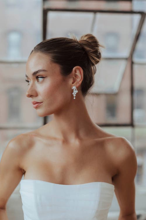 Untamed Petals Alexandra Pearl And Crystal Drop Earrings In Silver