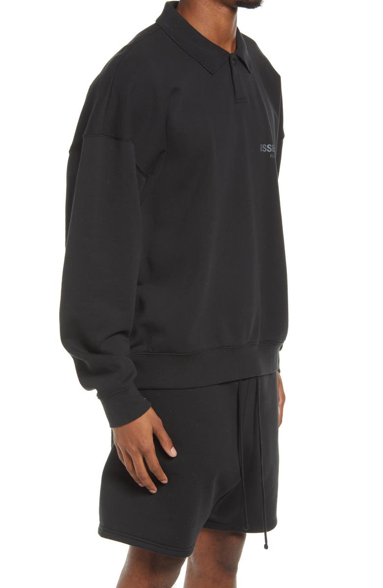 Fear of God Essentials Cotton Jersey Long Sleeve Polo, Alternate, color, 