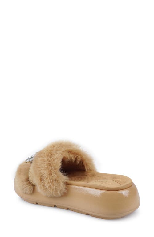 Zigi Fab Faux Fur Platform Sandal In Neutral