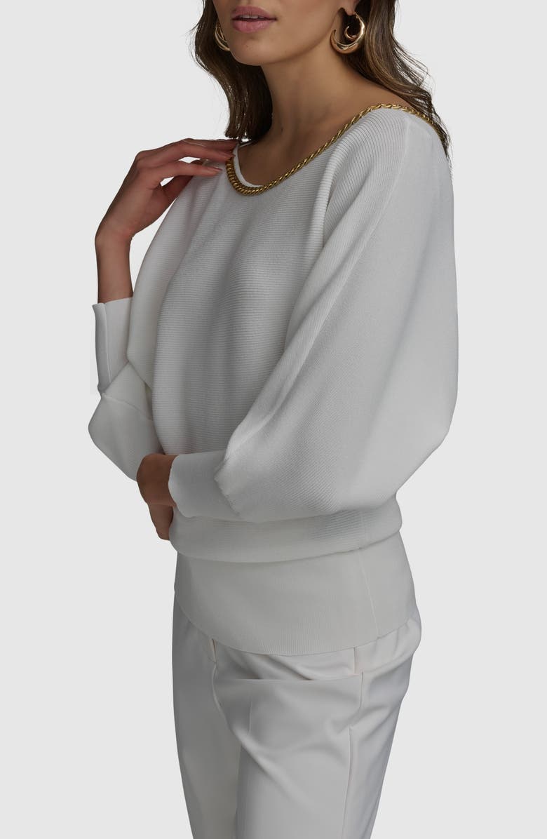 Donna Karan New York Chain Drape Sweater, Alternate, color, 