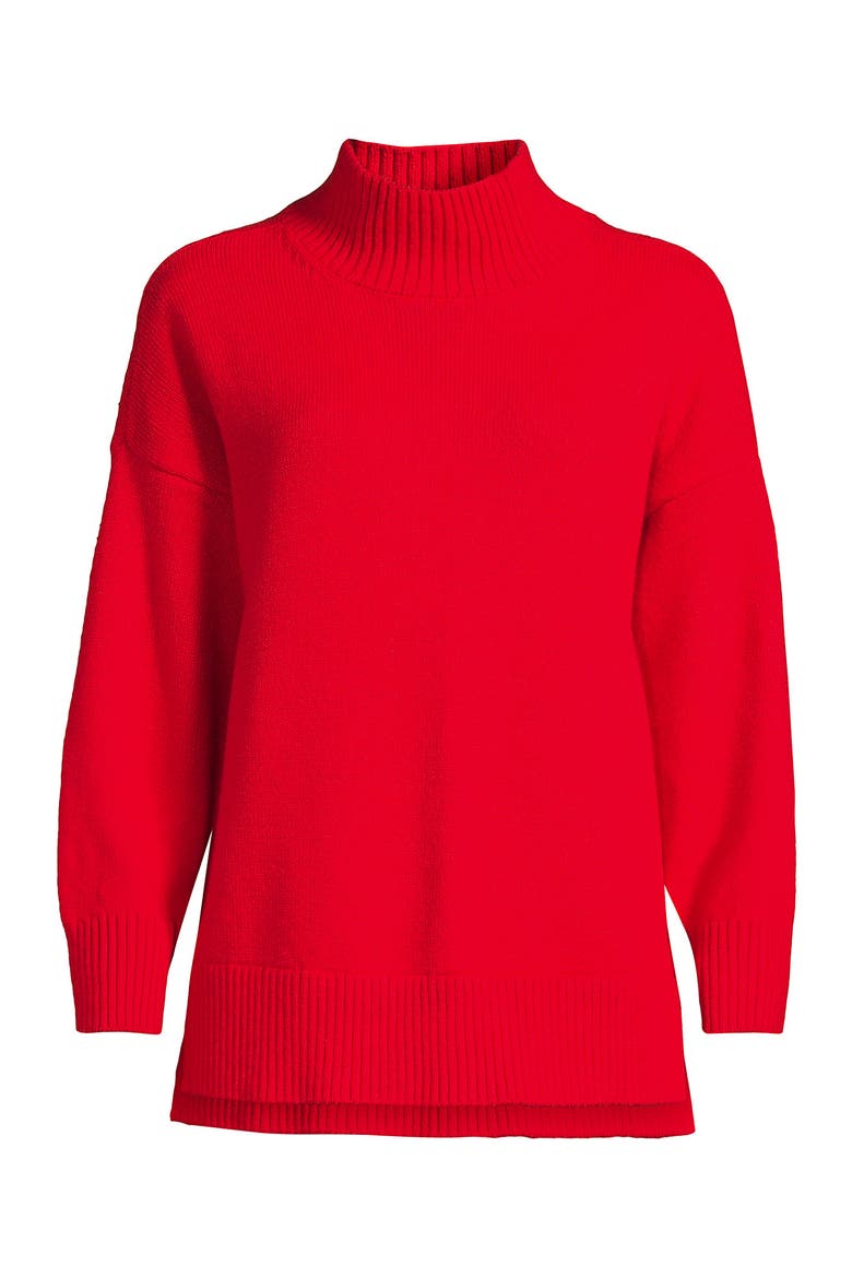 Dweller Split Hem Turtleneck Sweater, Alternate, color, Compass Red