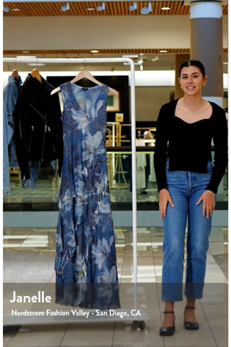 Ruffle Tiered Chiffon & Charmeuse Maxi Dress video