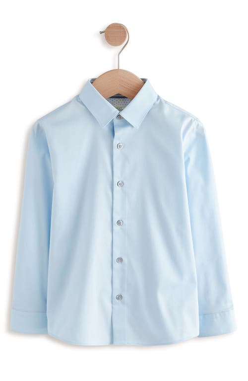 Next Kids' Solid Button-up Shirt In Blue