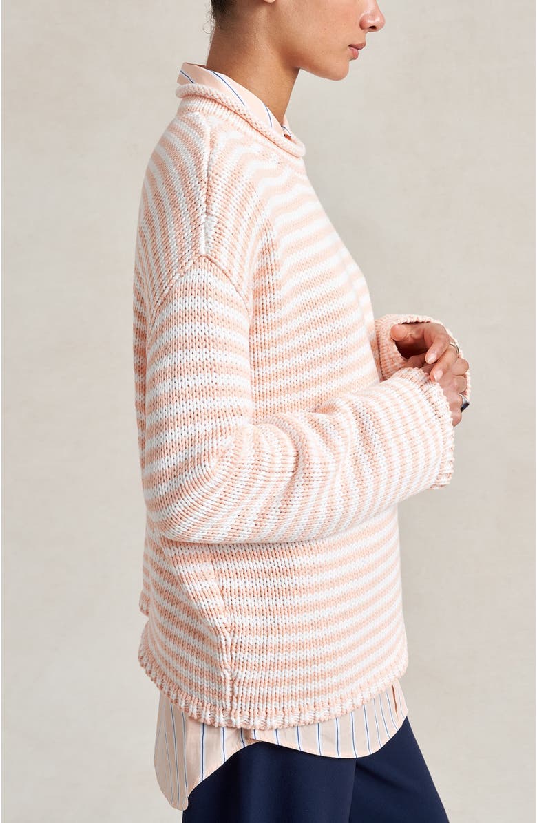 La Ligne Fine Stripe Marina Sweater, Alternate, color, Seashell/Ivory