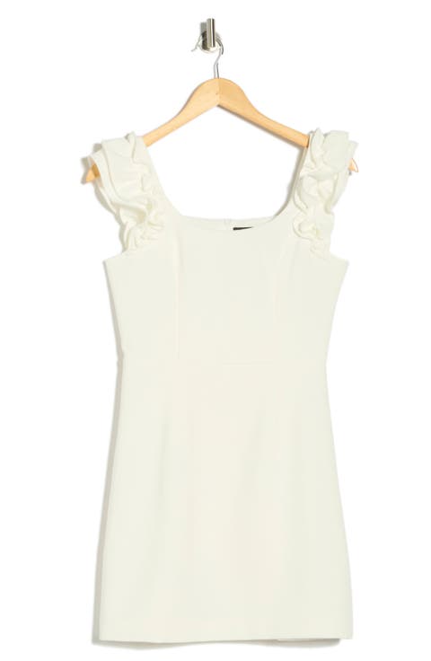 Whisper Ruffle Shoulder Shift Dress