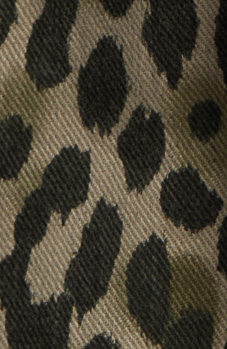 Mavi Jeans Leopard Print Denim Jacket, Alternate, color, Green Leopard Denim