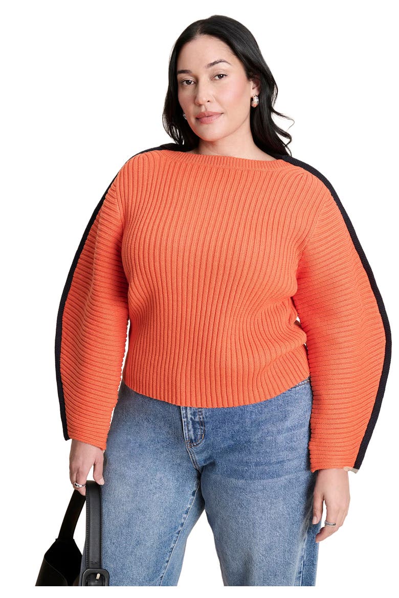 Rounded Sleeve Sweater, Main, color, SPICY ORANGE