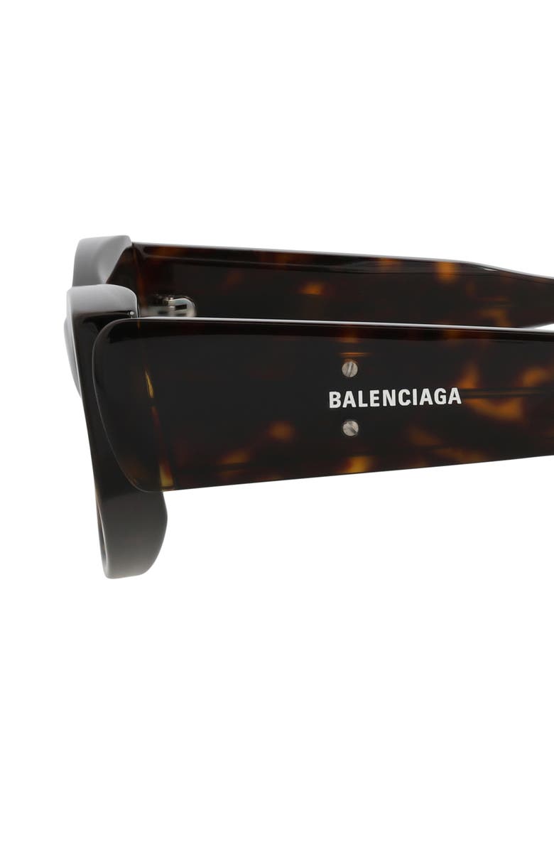 Balenciaga 48mm Angled Oval Sunglasses, Alternate, color, Havana Havana Green