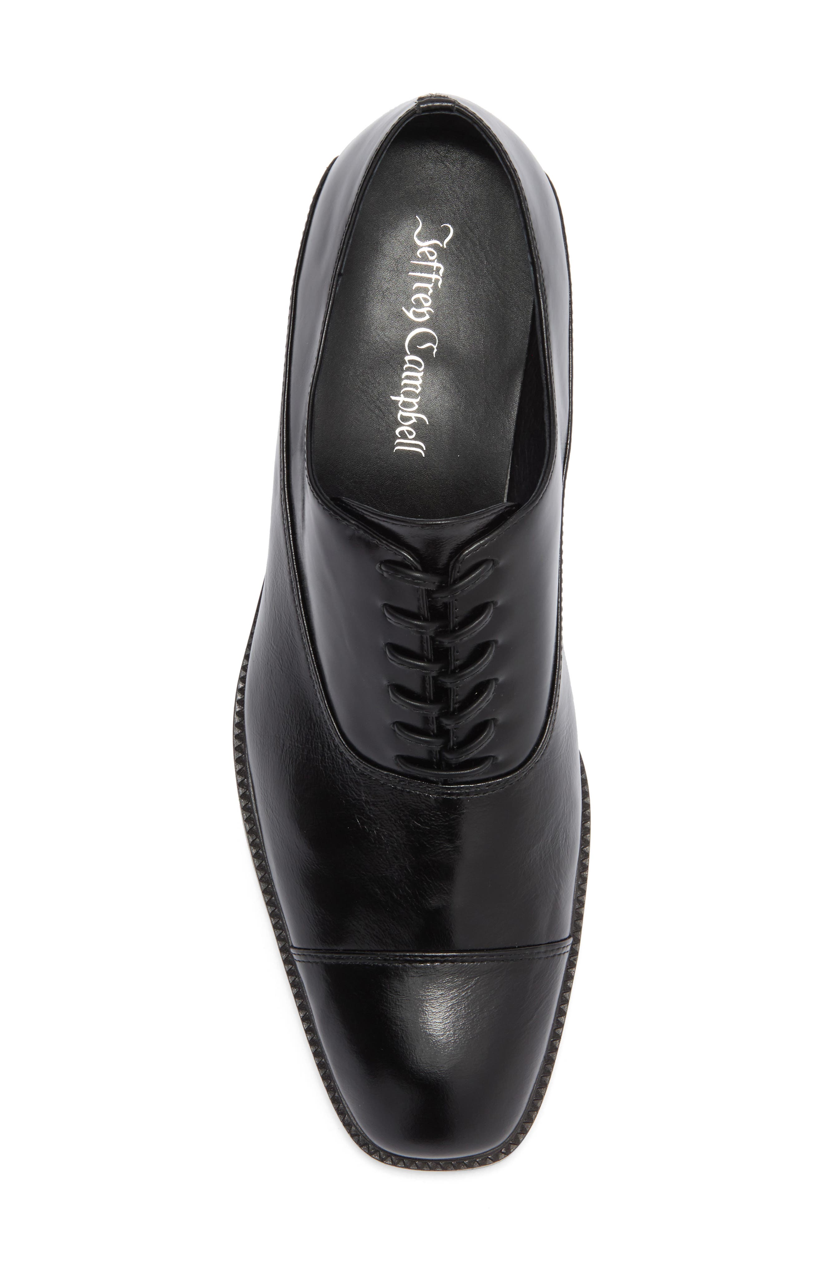 Jeffrey Campbell Thatch Cap Toe Oxford Pump, Alternate, color, Black Crinkle