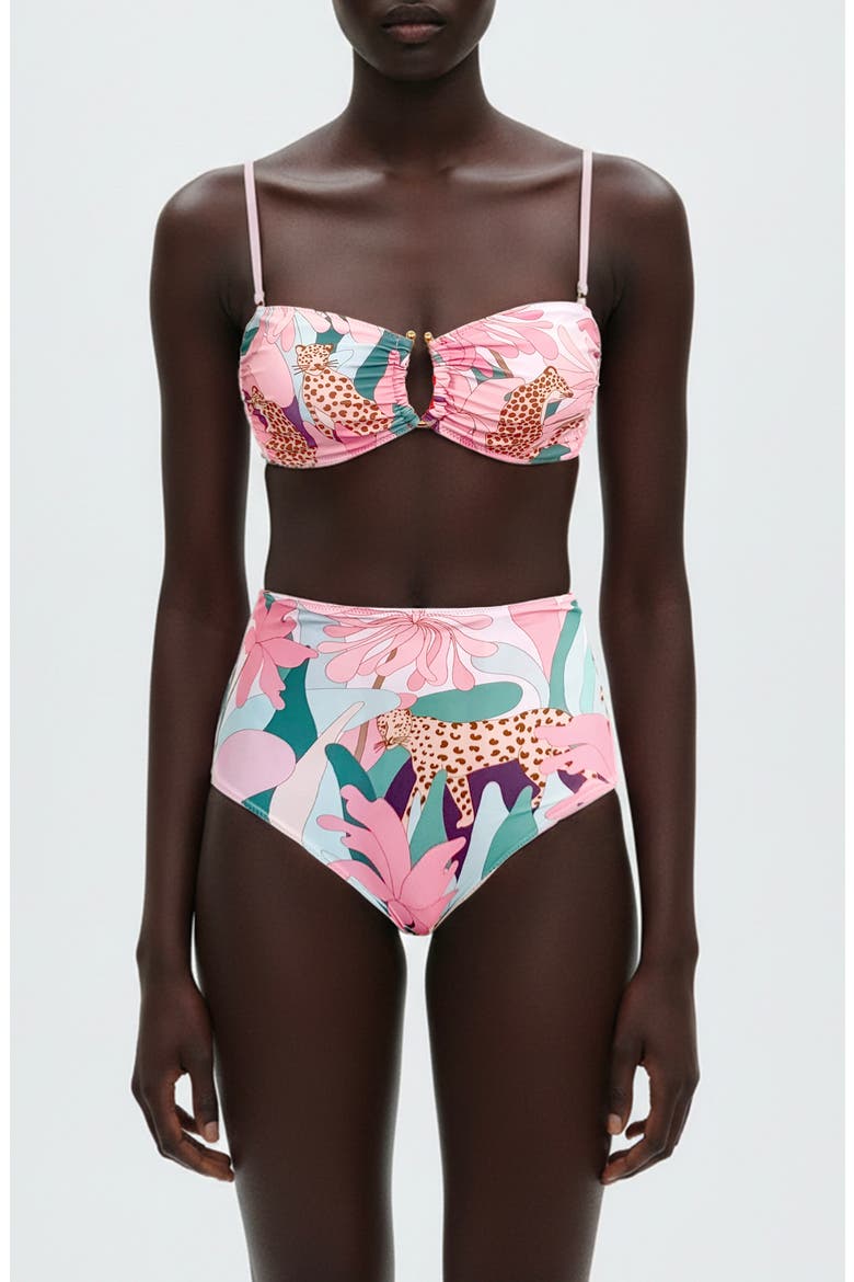 Jungle Rose Reversible Square Bandeau Top, Main, color, Pink