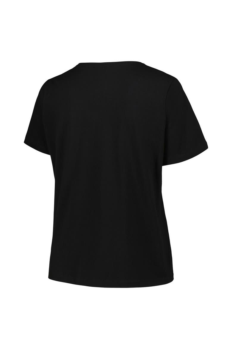 Women's Profile Black Milwaukee Bucks Plus Size Arch Over Logo V-Neck T-Shirt, Alternate, color, Black